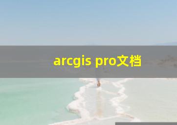 arcgis pro文档